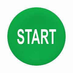 Nalepka za tipke z ravno montažo, zelena, START