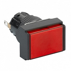 pravokotna signalna svetilka O 16 – IP 65 – rdeča vgrajena LED – 24 V – priklj.