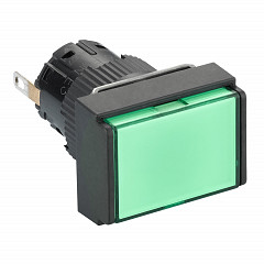 pravokotna signalna svetilka O 16 – IP 65 – zelena vgrajena LED – 24 V – priklj.