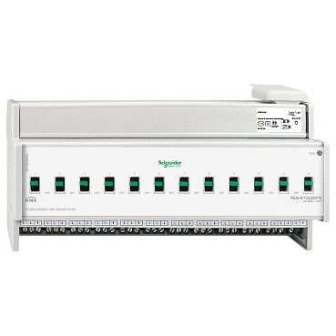 KNX preklopni aktuator  REG-K/12x230/16 z ročnim načinom, svetlo siv