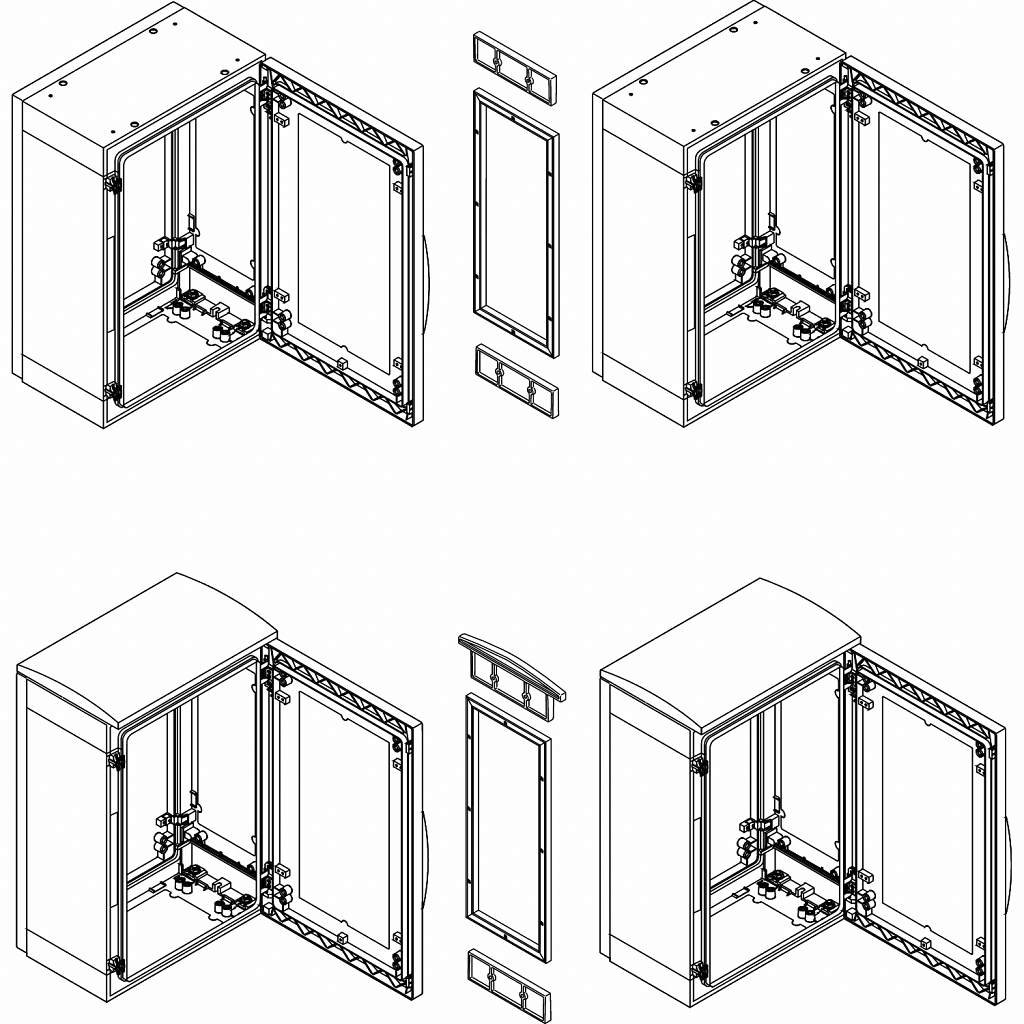 Komplet za vodoravno spajanje za omaro PLA, V 1250 x G 420 mm - sklopka IP55
