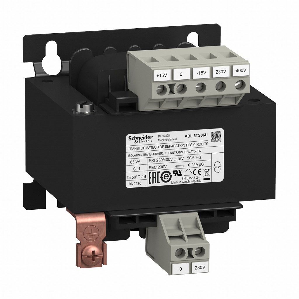 Napetostni transformator - 230 do 400 V - 1 x 230 V - 63 VA