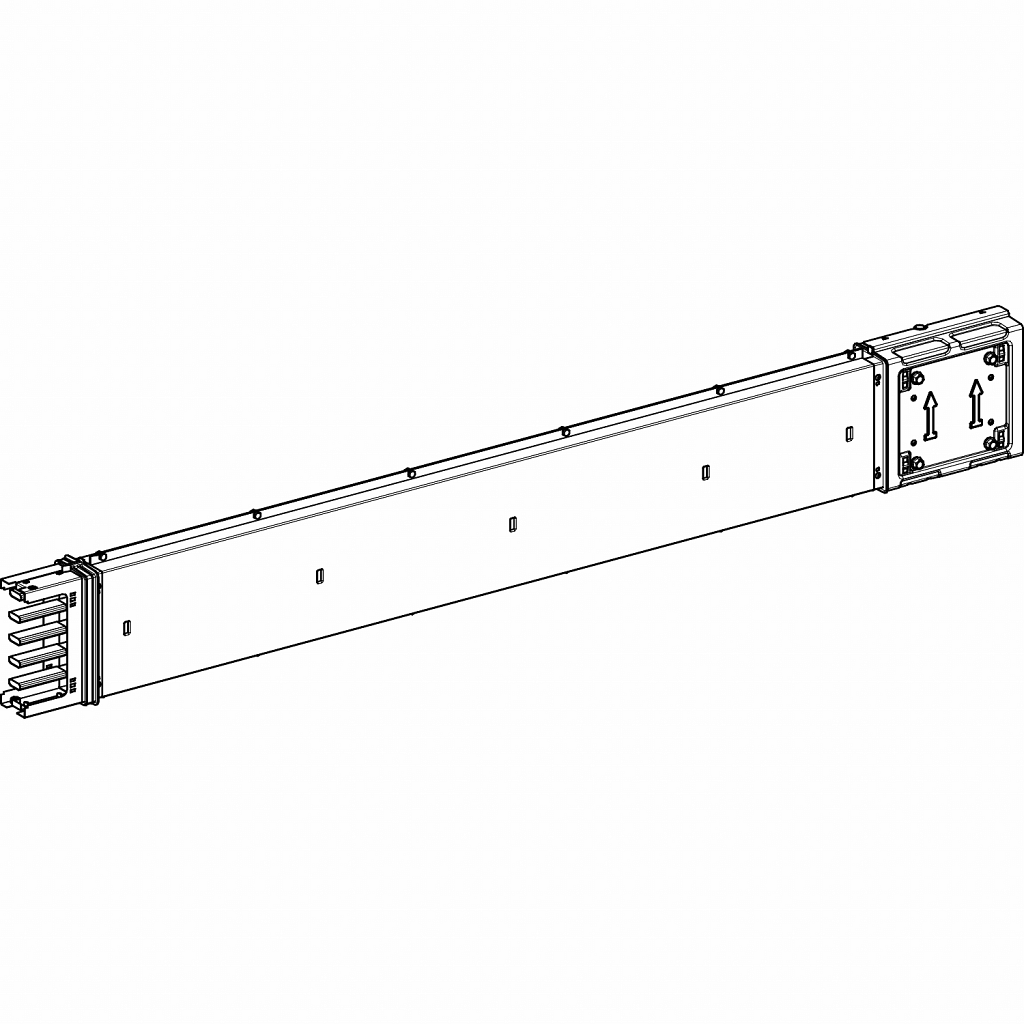 Vodoravna prenosna dolžina, KSA400, aluminij, 400 A, dolžina po meri (A = 500 do 1900 mm), beli RAL9001