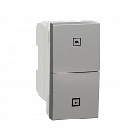 Stikalo za rolete, Unica, 10 A, 250 V, AC, 1 modul, aluminij