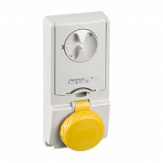 Unika vtičnica z zaklepanjem - 16 A - 3P + N + E - 100 do 130 V AC - IP65 - pl.