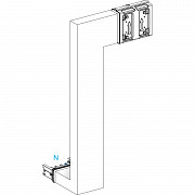 Večkolensko, KSA400, aluminij, 400 A, stran B po meri, navzdol in nato v desno, beli RAL9001