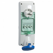 Vtičnica z zaklep. Unika - 63 A - 2P + E - 200 do 250 V AC - IP65 - plošča