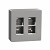 Unica - delovna postaja - površinska - 2 x 4 moduli - aluminij aluminij